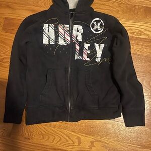 Hurley Black and White Fleece-Lined Jacket